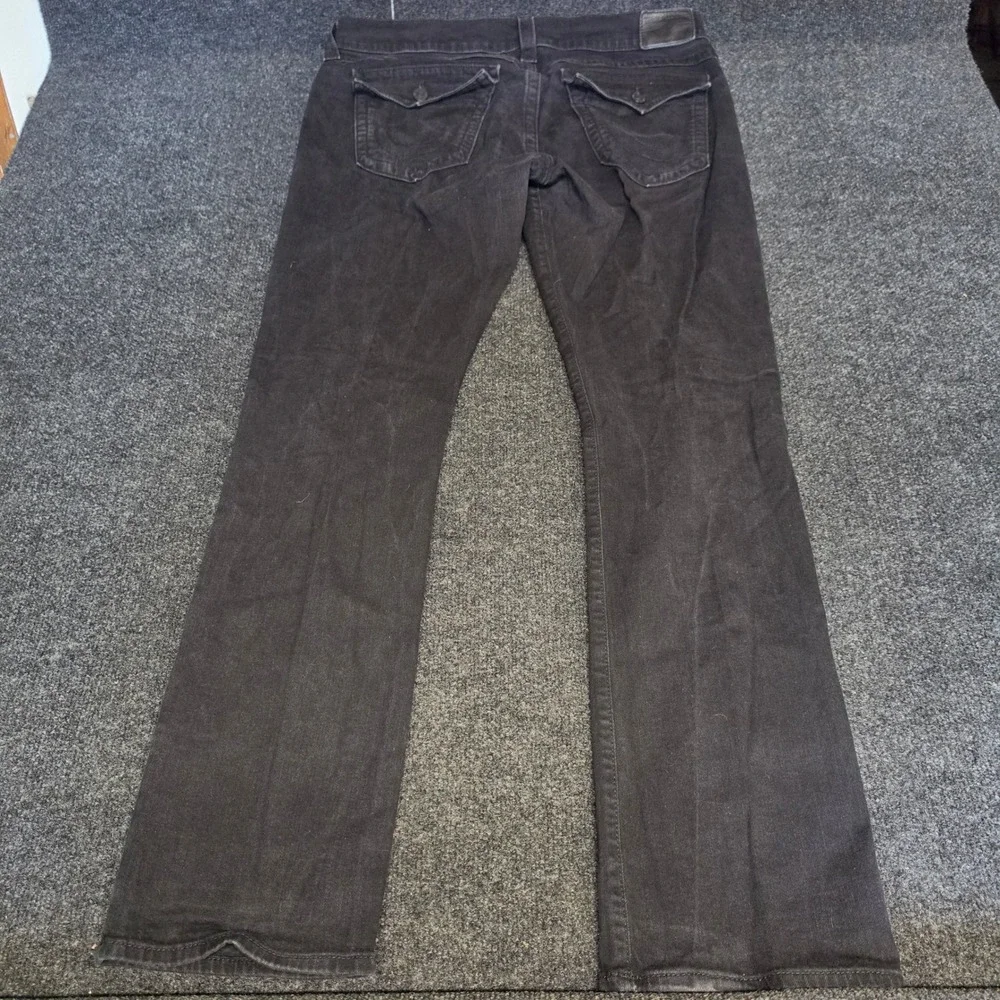 True Religion Ricky Relaxed Straight Black Jeans Mens 38 Made in USA Denim